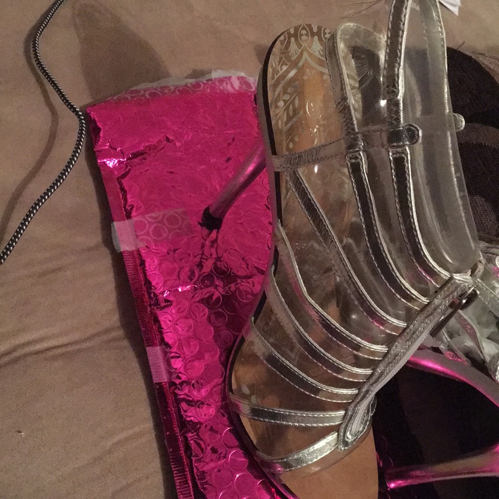 Silver heels size 9